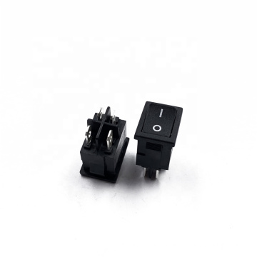 JEC JS-626PA-Q-BB-3H  4PINS black square rocker switch small light switch for home use